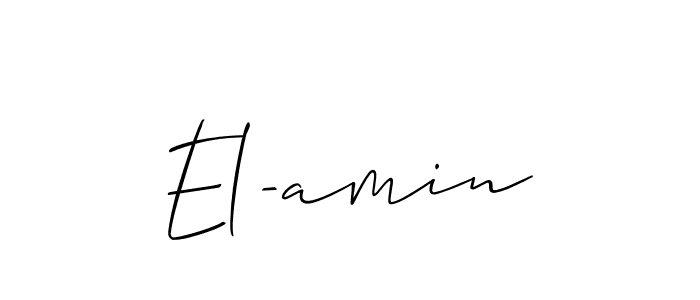 Make a beautiful signature design for name El-amin. With this signature (Allison_Script) style, you can create a handwritten signature for free. El-amin signature style 2 images and pictures png