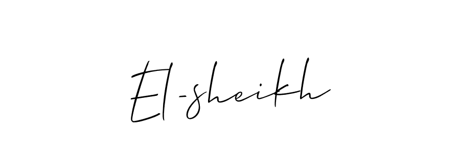 Make a beautiful signature design for name El-sheikh. With this signature (Allison_Script) style, you can create a handwritten signature for free. El-sheikh signature style 2 images and pictures png