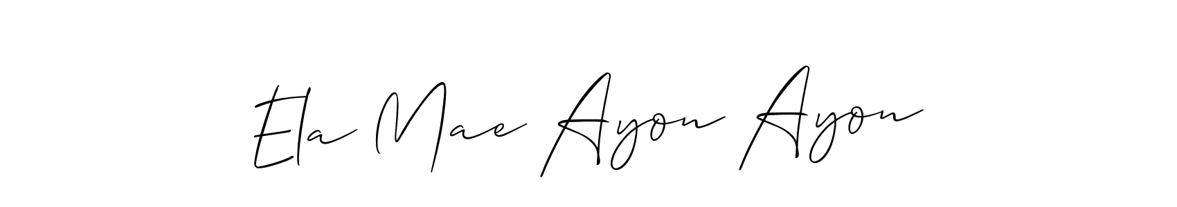 Make a beautiful signature design for name Ela Mae Ayon Ayon. With this signature (Allison_Script) style, you can create a handwritten signature for free. Ela Mae Ayon Ayon signature style 2 images and pictures png