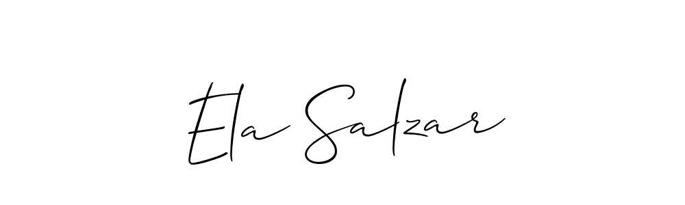 It looks lik you need a new signature style for name Ela Salzar. Design unique handwritten (Allison_Script) signature with our free signature maker in just a few clicks. Ela Salzar signature style 2 images and pictures png
