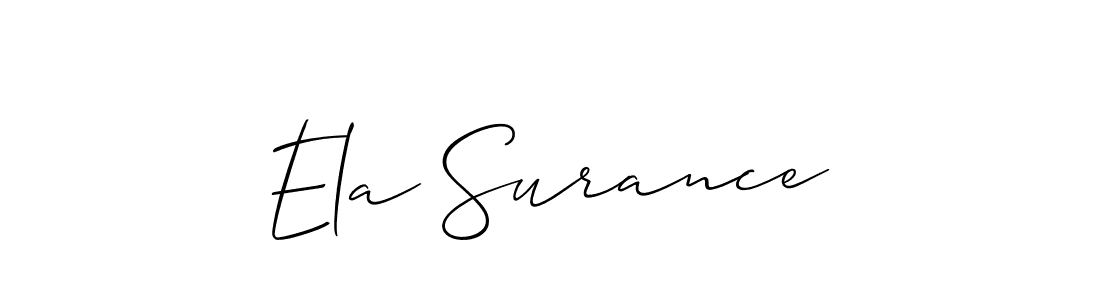 It looks lik you need a new signature style for name Ela Surance. Design unique handwritten (Allison_Script) signature with our free signature maker in just a few clicks. Ela Surance signature style 2 images and pictures png