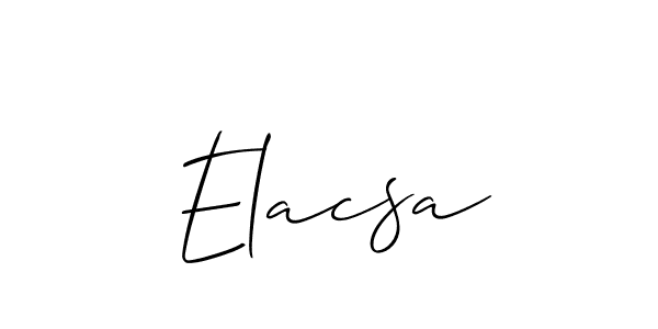 Create a beautiful signature design for name Elacsa. With this signature (Allison_Script) fonts, you can make a handwritten signature for free. Elacsa signature style 2 images and pictures png