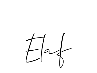 It looks lik you need a new signature style for name Elaf. Design unique handwritten (Allison_Script) signature with our free signature maker in just a few clicks. Elaf signature style 2 images and pictures png