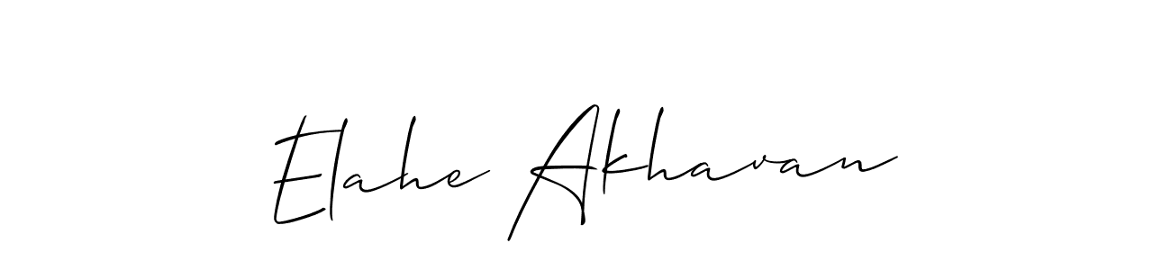 Create a beautiful signature design for name Elahe Akhavan. With this signature (Allison_Script) fonts, you can make a handwritten signature for free. Elahe Akhavan signature style 2 images and pictures png