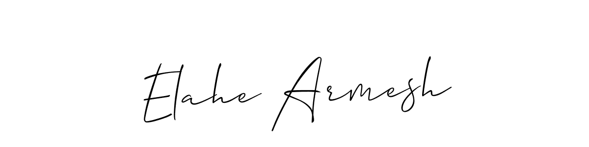 Create a beautiful signature design for name Elahe Armesh. With this signature (Allison_Script) fonts, you can make a handwritten signature for free. Elahe Armesh signature style 2 images and pictures png