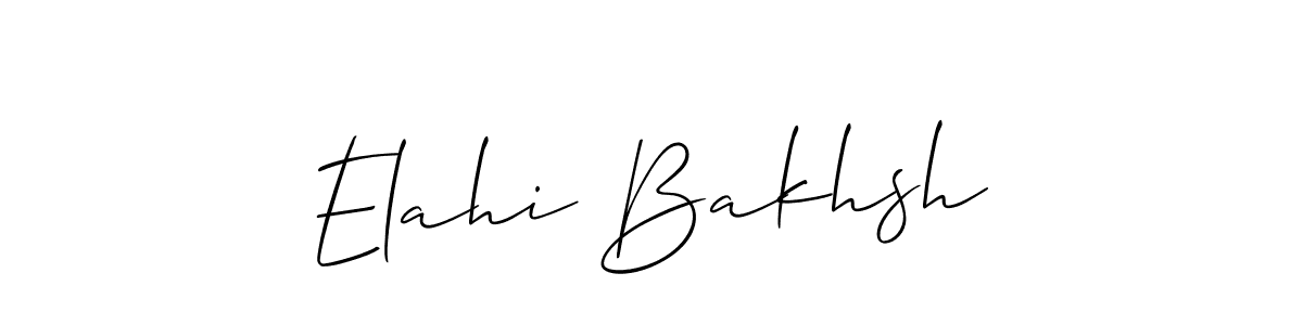 Make a beautiful signature design for name Elahi Bakhsh. With this signature (Allison_Script) style, you can create a handwritten signature for free. Elahi Bakhsh signature style 2 images and pictures png