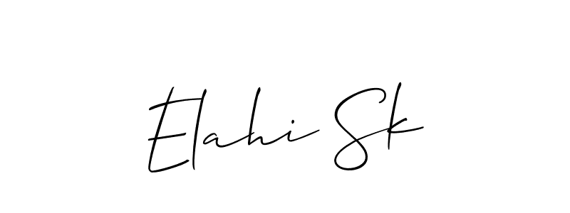 It looks lik you need a new signature style for name Elahi Sk. Design unique handwritten (Allison_Script) signature with our free signature maker in just a few clicks. Elahi Sk signature style 2 images and pictures png