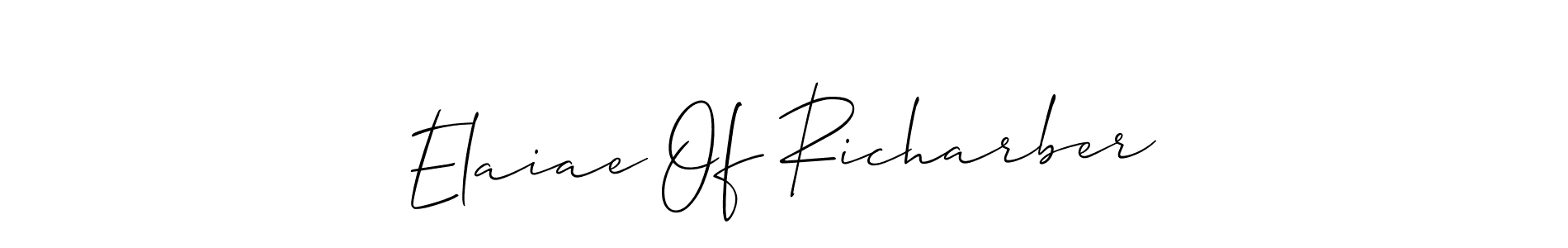 How to make Elaiae Of Richarber signature? Allison_Script is a professional autograph style. Create handwritten signature for Elaiae Of Richarber name. Elaiae Of Richarber signature style 2 images and pictures png