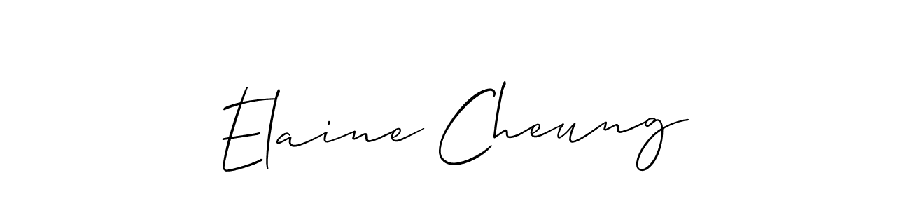 How to make Elaine Cheung signature? Allison_Script is a professional autograph style. Create handwritten signature for Elaine Cheung name. Elaine Cheung signature style 2 images and pictures png