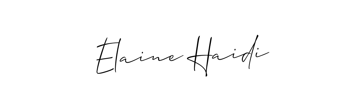 This is the best signature style for the Elaine Haidi name. Also you like these signature font (Allison_Script). Mix name signature. Elaine Haidi signature style 2 images and pictures png