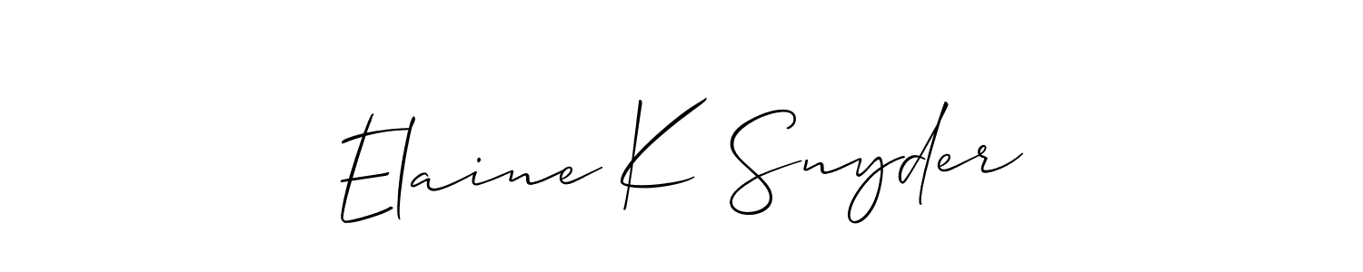 Elaine K Snyder stylish signature style. Best Handwritten Sign (Allison_Script) for my name. Handwritten Signature Collection Ideas for my name Elaine K Snyder. Elaine K Snyder signature style 2 images and pictures png