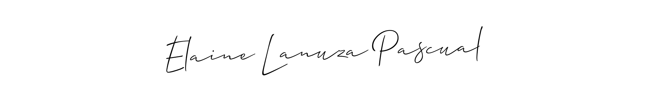 How to make Elaine Lanuza Pascual name signature. Use Allison_Script style for creating short signs online. This is the latest handwritten sign. Elaine Lanuza Pascual signature style 2 images and pictures png