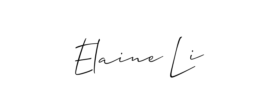 Also we have Elaine Li name is the best signature style. Create professional handwritten signature collection using Allison_Script autograph style. Elaine Li signature style 2 images and pictures png