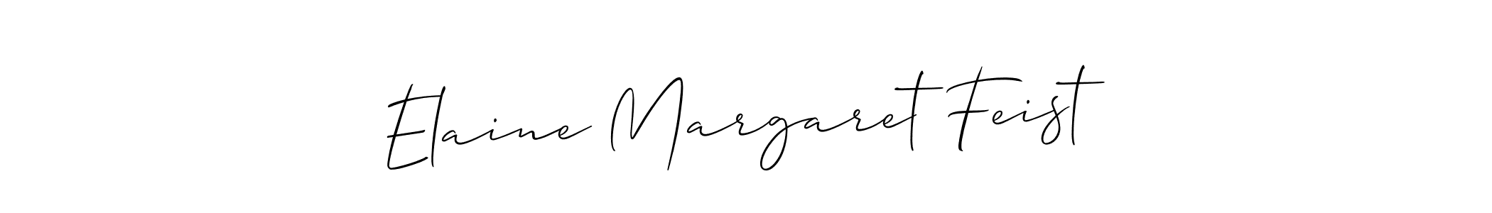 You should practise on your own different ways (Allison_Script) to write your name (Elaine Margaret Feist) in signature. don't let someone else do it for you. Elaine Margaret Feist signature style 2 images and pictures png