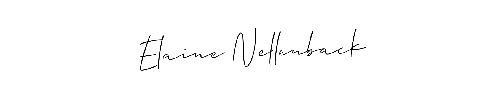 How to make Elaine Nellenback name signature. Use Allison_Script style for creating short signs online. This is the latest handwritten sign. Elaine Nellenback signature style 2 images and pictures png