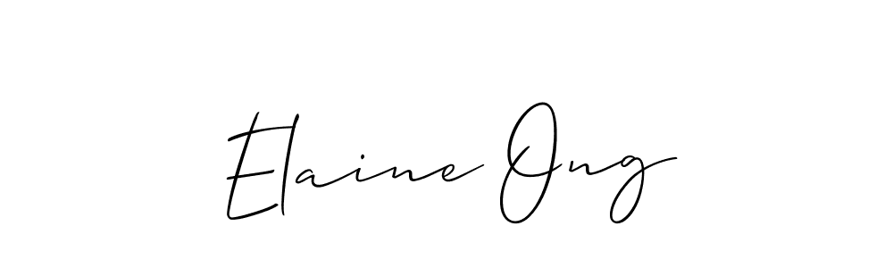 The best way (Allison_Script) to make a short signature is to pick only two or three words in your name. The name Elaine Ong include a total of six letters. For converting this name. Elaine Ong signature style 2 images and pictures png