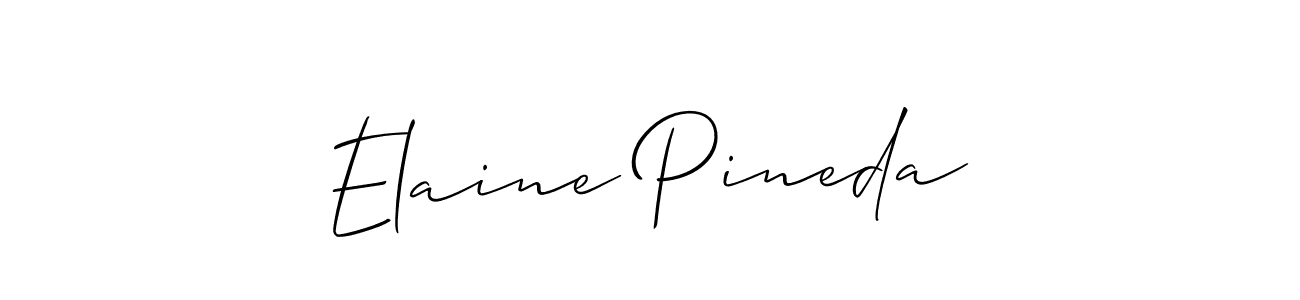 It looks lik you need a new signature style for name Elaine Pineda. Design unique handwritten (Allison_Script) signature with our free signature maker in just a few clicks. Elaine Pineda signature style 2 images and pictures png