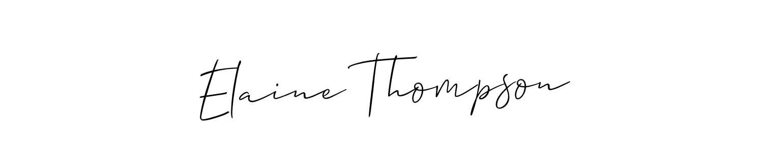 You should practise on your own different ways (Allison_Script) to write your name (Elaine Thompson) in signature. don't let someone else do it for you. Elaine Thompson signature style 2 images and pictures png