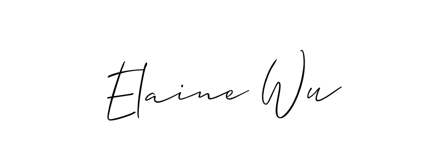 How to make Elaine Wu name signature. Use Allison_Script style for creating short signs online. This is the latest handwritten sign. Elaine Wu signature style 2 images and pictures png
