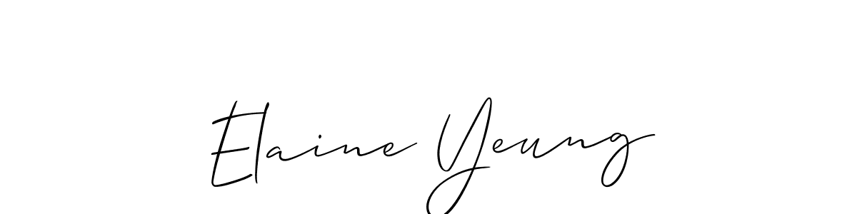 How to make Elaine Yeung name signature. Use Allison_Script style for creating short signs online. This is the latest handwritten sign. Elaine Yeung signature style 2 images and pictures png