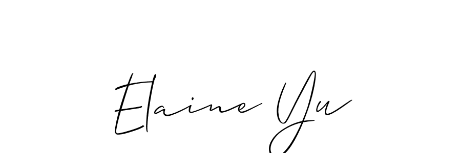 Use a signature maker to create a handwritten signature online. With this signature software, you can design (Allison_Script) your own signature for name Elaine Yu. Elaine Yu signature style 2 images and pictures png