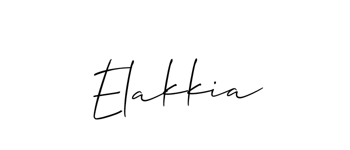 The best way (Allison_Script) to make a short signature is to pick only two or three words in your name. The name Elakkia include a total of six letters. For converting this name. Elakkia signature style 2 images and pictures png
