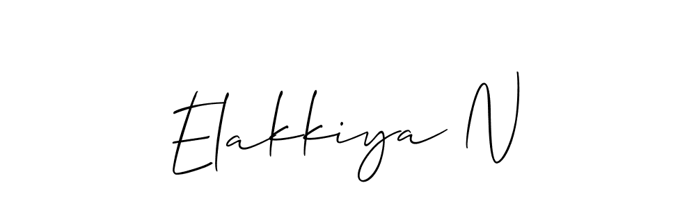 Make a beautiful signature design for name Elakkiya N. With this signature (Allison_Script) style, you can create a handwritten signature for free. Elakkiya N signature style 2 images and pictures png