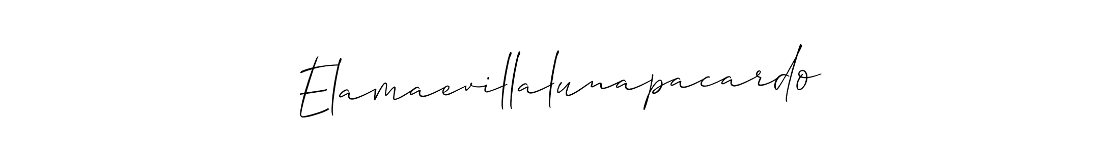 You should practise on your own different ways (Allison_Script) to write your name (Elamaevillalunapacardo) in signature. don't let someone else do it for you. Elamaevillalunapacardo signature style 2 images and pictures png