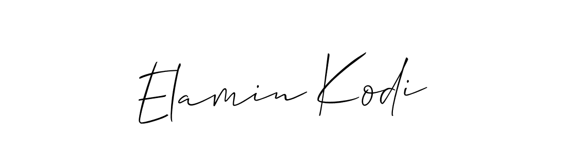 Use a signature maker to create a handwritten signature online. With this signature software, you can design (Allison_Script) your own signature for name Elamin Kodi. Elamin Kodi signature style 2 images and pictures png