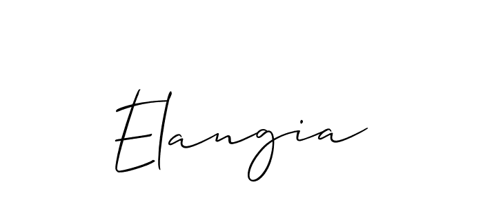 How to make Elangia name signature. Use Allison_Script style for creating short signs online. This is the latest handwritten sign. Elangia signature style 2 images and pictures png
