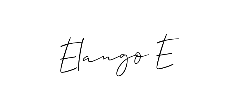 It looks lik you need a new signature style for name Elango E. Design unique handwritten (Allison_Script) signature with our free signature maker in just a few clicks. Elango E signature style 2 images and pictures png