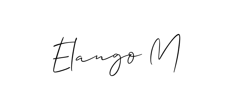 Create a beautiful signature design for name Elango M. With this signature (Allison_Script) fonts, you can make a handwritten signature for free. Elango M signature style 2 images and pictures png