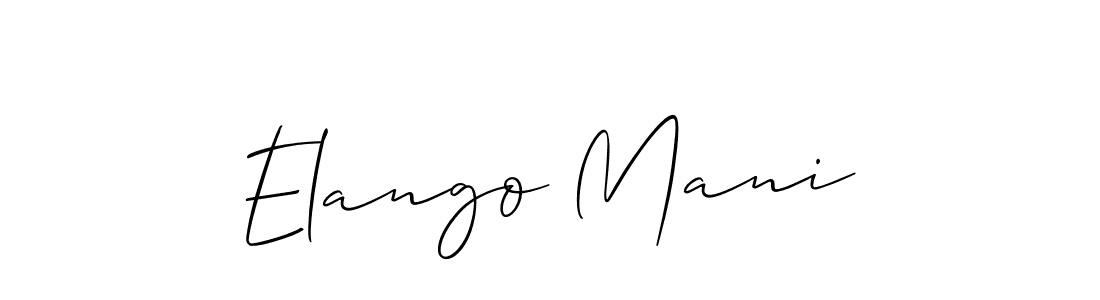 Also You can easily find your signature by using the search form. We will create Elango Mani name handwritten signature images for you free of cost using Allison_Script sign style. Elango Mani signature style 2 images and pictures png