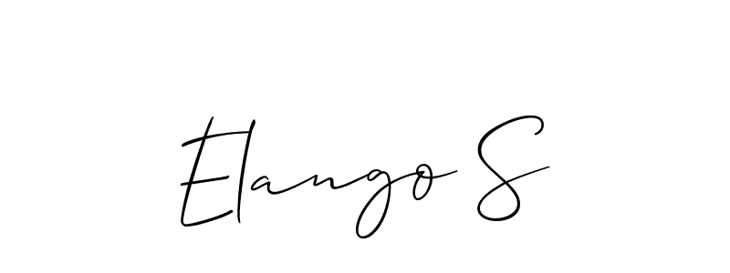 How to Draw Elango S signature style? Allison_Script is a latest design signature styles for name Elango S. Elango S signature style 2 images and pictures png