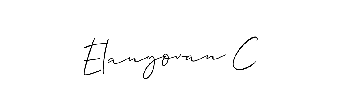 Use a signature maker to create a handwritten signature online. With this signature software, you can design (Allison_Script) your own signature for name Elangovan C. Elangovan C signature style 2 images and pictures png