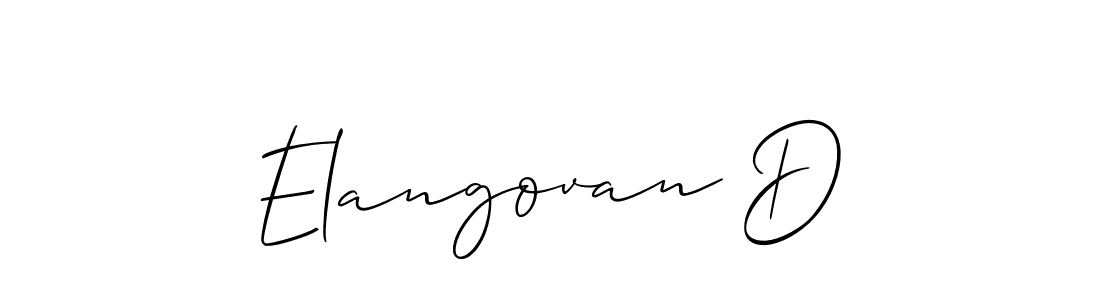 Also we have Elangovan D name is the best signature style. Create professional handwritten signature collection using Allison_Script autograph style. Elangovan D signature style 2 images and pictures png