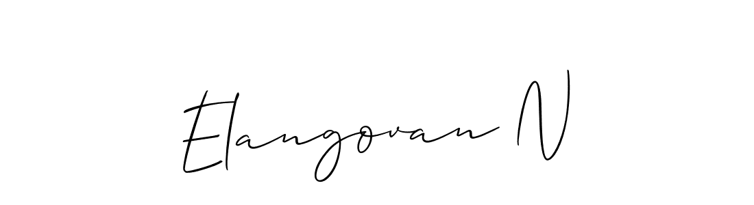 Similarly Allison_Script is the best handwritten signature design. Signature creator online .You can use it as an online autograph creator for name Elangovan N. Elangovan N signature style 2 images and pictures png