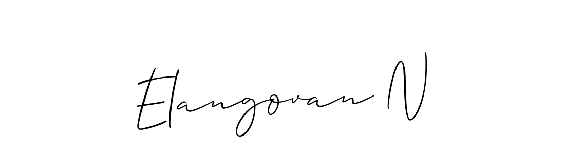 Also we have Elangovan N name is the best signature style. Create professional handwritten signature collection using Allison_Script autograph style. Elangovan N signature style 2 images and pictures png