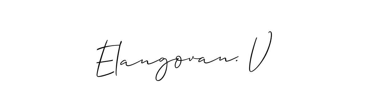 How to make Elangovan. V signature? Allison_Script is a professional autograph style. Create handwritten signature for Elangovan. V name. Elangovan. V signature style 2 images and pictures png