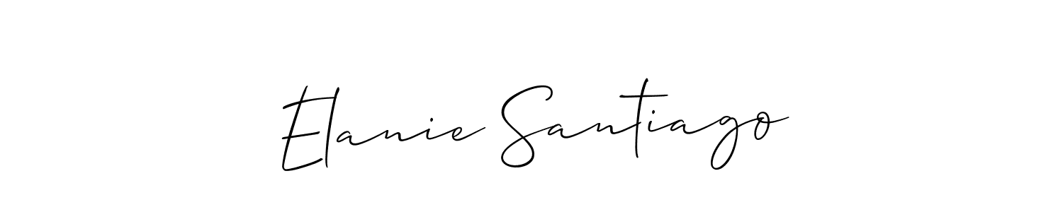 Use a signature maker to create a handwritten signature online. With this signature software, you can design (Allison_Script) your own signature for name Elanie Santiago. Elanie Santiago signature style 2 images and pictures png