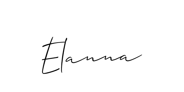 Design your own signature with our free online signature maker. With this signature software, you can create a handwritten (Allison_Script) signature for name Elanna. Elanna signature style 2 images and pictures png