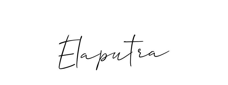 Use a signature maker to create a handwritten signature online. With this signature software, you can design (Allison_Script) your own signature for name Elaputra. Elaputra signature style 2 images and pictures png