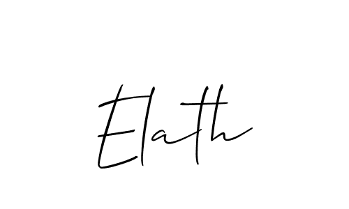 Elath stylish signature style. Best Handwritten Sign (Allison_Script) for my name. Handwritten Signature Collection Ideas for my name Elath. Elath signature style 2 images and pictures png