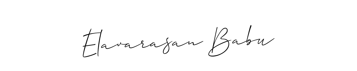 You should practise on your own different ways (Allison_Script) to write your name (Elavarasan Babu) in signature. don't let someone else do it for you. Elavarasan Babu signature style 2 images and pictures png