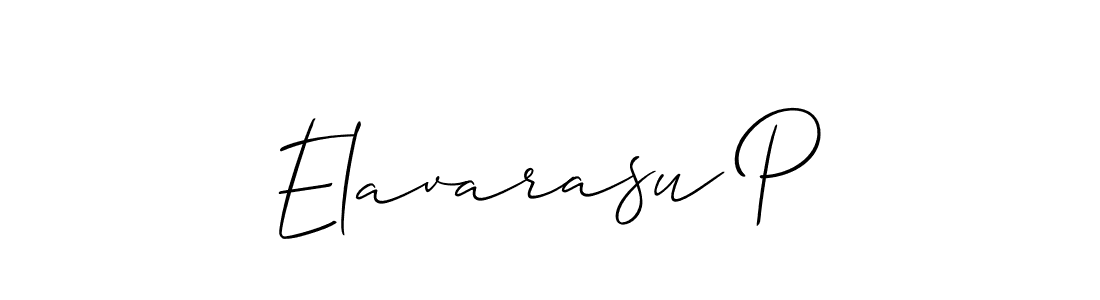 How to make Elavarasu P name signature. Use Allison_Script style for creating short signs online. This is the latest handwritten sign. Elavarasu P signature style 2 images and pictures png