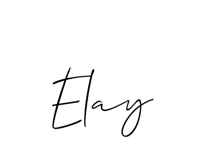 Use a signature maker to create a handwritten signature online. With this signature software, you can design (Allison_Script) your own signature for name Elay. Elay signature style 2 images and pictures png