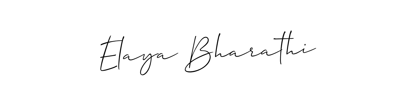 Use a signature maker to create a handwritten signature online. With this signature software, you can design (Allison_Script) your own signature for name Elaya Bharathi. Elaya Bharathi signature style 2 images and pictures png