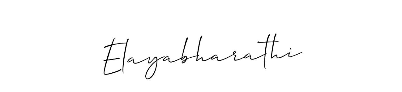 Design your own signature with our free online signature maker. With this signature software, you can create a handwritten (Allison_Script) signature for name Elayabharathi. Elayabharathi signature style 2 images and pictures png