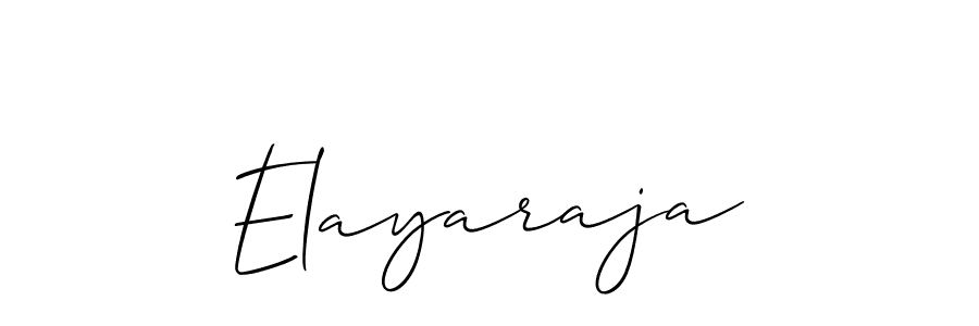 Also we have Elayaraja name is the best signature style. Create professional handwritten signature collection using Allison_Script autograph style. Elayaraja signature style 2 images and pictures png