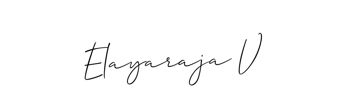 Design your own signature with our free online signature maker. With this signature software, you can create a handwritten (Allison_Script) signature for name Elayaraja V. Elayaraja V signature style 2 images and pictures png